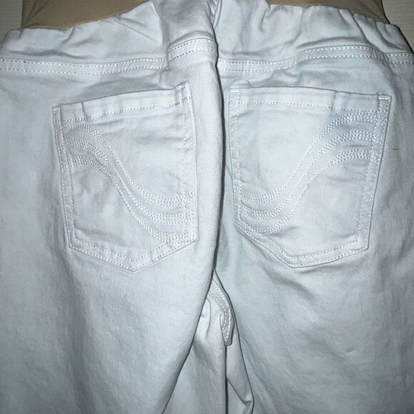 Oh Baby Maternity Jeans Size Medium 8 Secret‎ Fit Belly Cropped White - Picture 4 of 10